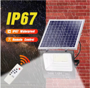 זרקור לד סולארי 40W עוצמתי עם שלט רחוק