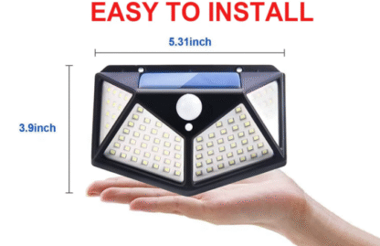 פנס סולארי 100 LED לגינה עם חיישן תנועה - הכי בהיר בישראל!