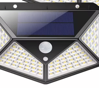 פנס סולארי 100 LED לגינה עם חיישן תנועה - הכי בהיר בישראל!