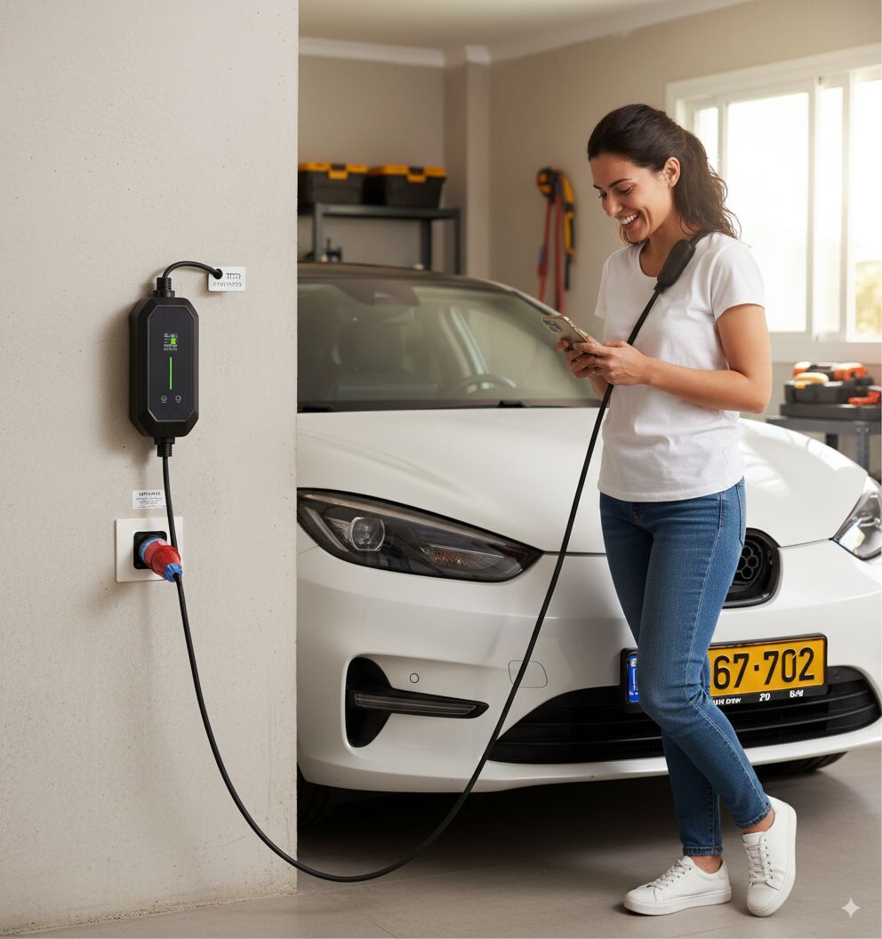 מטען נייד לרכב חשמלי 11kW תלת פאזי Type 2 – SUNTREE SPJ2 – תמונה 3