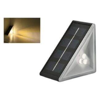 מנורת מדרגה סולארית משולשת S01 – 3 נורות LED, לבן, חם או צבעוני